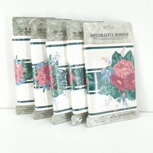 Imperial Wallcoverings Decorative Border Wallpaper Floral Stripes 5 yd Vintage